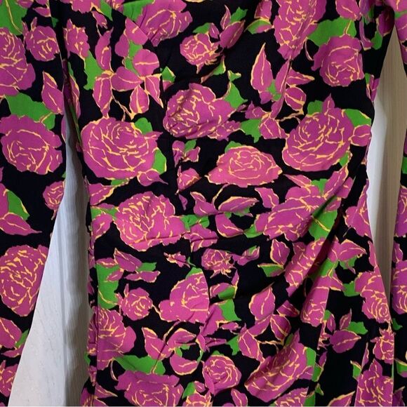 Zara Floral Ruched Mini Dress Size XS - Picture 9 of 16